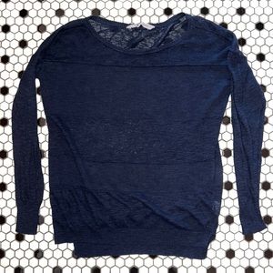 Athleta sweater size small in dark blue. Thin sweater not bulky.
